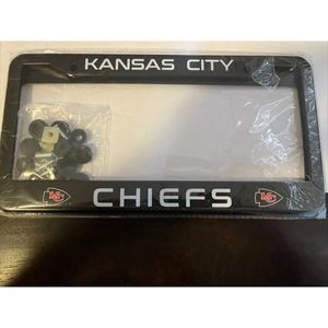 Kansas City Chiefs NFL football license plate holder Black